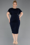 Robe De Soirée Grande Taille Midi Bleu Marine ABK2535
