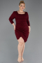 Robe De Invitation Grande Taille Courte Rouge Bordeaux ABK2537