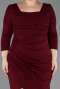 Robe De Invitation Grande Taille Courte Rouge Bordeaux ABK2537