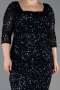 Robe De Invitation Grande Taille Midi Bleu Marine ABK2540