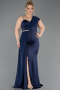 Robe Grande Taille Longue Bleu Marine ABU5827
