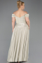 Robe de Soirée Grande Taille Longue Beige ABU5716