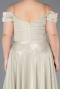 Robe de Soirée Grande Taille Longue Beige ABU5716