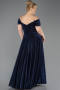 Robe de Soirée Grande Taille Longue Bleu Marine ABU5716