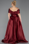 Robe Grande Taille Longue Perlé Rouge Bordeaux ABU5742
