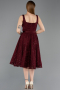 Tenue de Soirée Midi Dantelle Rouge Bordeaux ABK2549