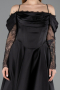 Robe de Cérémonie Midi Satin Noir ABK2552