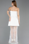 Tenue de Soirée Courte Dantelle Blanc ABK2557