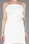 Tenue de Soirée Courte Dantelle Blanc ABK2557