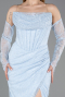 Robe de Cérémonie Midi Dantelle Bleu clair ABK2558