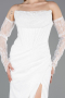 Robe de Cérémonie Midi Dantelle Blanc ABK2558