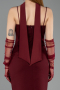 Robe de Cérémonie Midi Rouge Bordeaux ABK2559