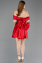 Robe de Cérémonie Mini Satin Rouge ABK2562
