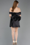 Robe de Cérémonie Mini Satin Noir ABK2562