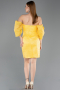 Robe de Cérémonie Courte Jaune ABK2563