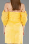 Robe de Cérémonie Courte Jaune ABK2563
