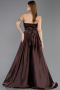 Robe De Soirée Satin Longue Brun ABU4561
