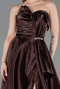 Robe De Soirée Satin Longue Brun ABU4561