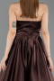 Robe De Soirée Satin Longue Brun ABU4561