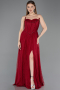 Robe de Soirée Longue Dantelle Rouge Bordeaux ABU5887