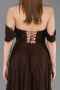 Robe de Soirée Longue Dantelle Brun ABU5867