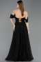 Robe de Soirée Longue Dantelle Noir ABU5867