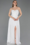 Robe de Soirée Longue Dantelle Blanc ABU5887