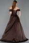 Tenue de Soirée Longue Satin Brun ABU5891