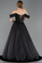 Tenue de Soirée Longue Satin Noir ABU5891
