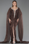 Robe de Soirée Longue Mousseline Brun ABU5868