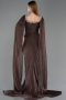 Robe de Soirée Longue Mousseline Brun ABU5868