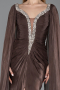 Robe de Soirée Longue Mousseline Brun ABU5868