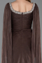Robe de Soirée Longue Mousseline Brun ABU5868