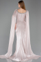 Robe de Soirée Longue Mousseline Vison ABU5868