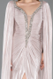 Robe de Soirée Longue Mousseline Vison ABU5868