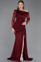 Robe de Soirée Longue Rouge Bordeaux ABU5893