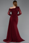 Robe de Soirée Longue Rouge Bordeaux ABU5893