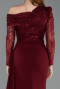 Robe de Soirée Longue Rouge Bordeaux ABU5893