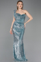 Robe de Soirée Longue Squameuse Menthe ABU5894