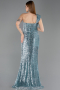 Robe de Soirée Longue Squameuse Menthe ABU5894