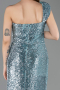 Robe de Soirée Longue Squameuse Menthe ABU5894