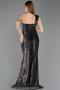 Robe de Soirée Longue Squameuse Noir ABU5894