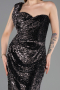 Robe de Soirée Longue Squameuse Noir ABU5894