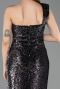 Robe de Soirée Longue Squameuse Noir ABU5894
