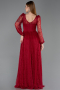 Robe De Soirée Dantelle Longue Rouge Bordeaux ABU5797
