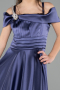 Robe de Soirée Enfants Longue Satin Bleu Marine ABU5902