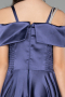Robe de Soirée Enfants Longue Satin Bleu Marine ABU5902