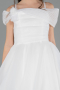 Robe de Soirée Enfants Devant Court Dos Long Blanc ABO128
