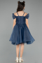 Robe de Soirée Enfants Courte Bleu Marine ABK2566