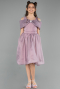 Robe de Soirée Enfants Devant Court Dos Long Lavande ABO108